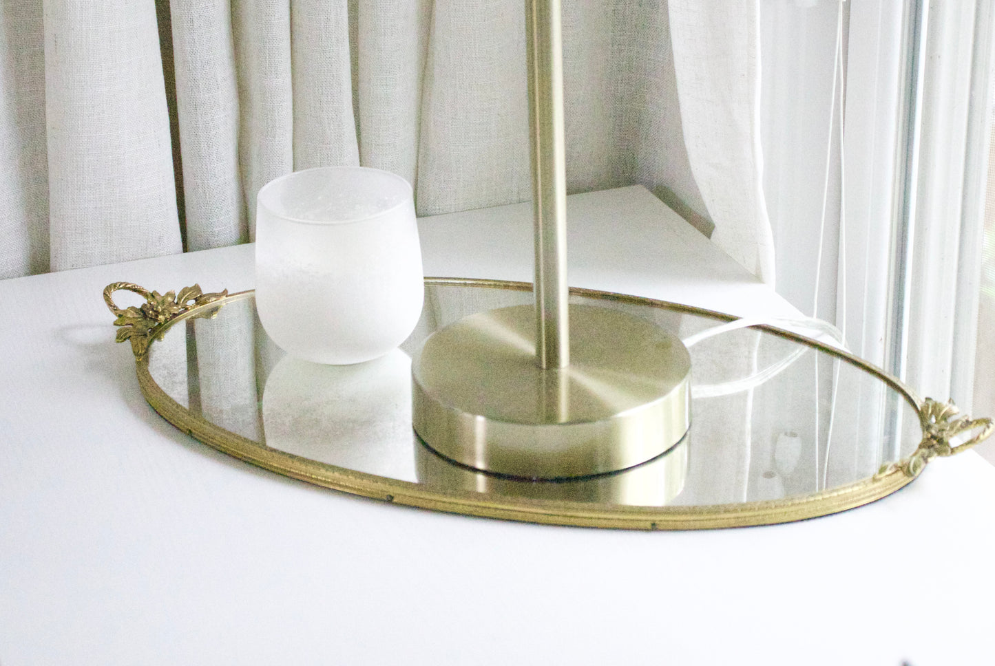 Antique Glass Rose Leaf Tray
