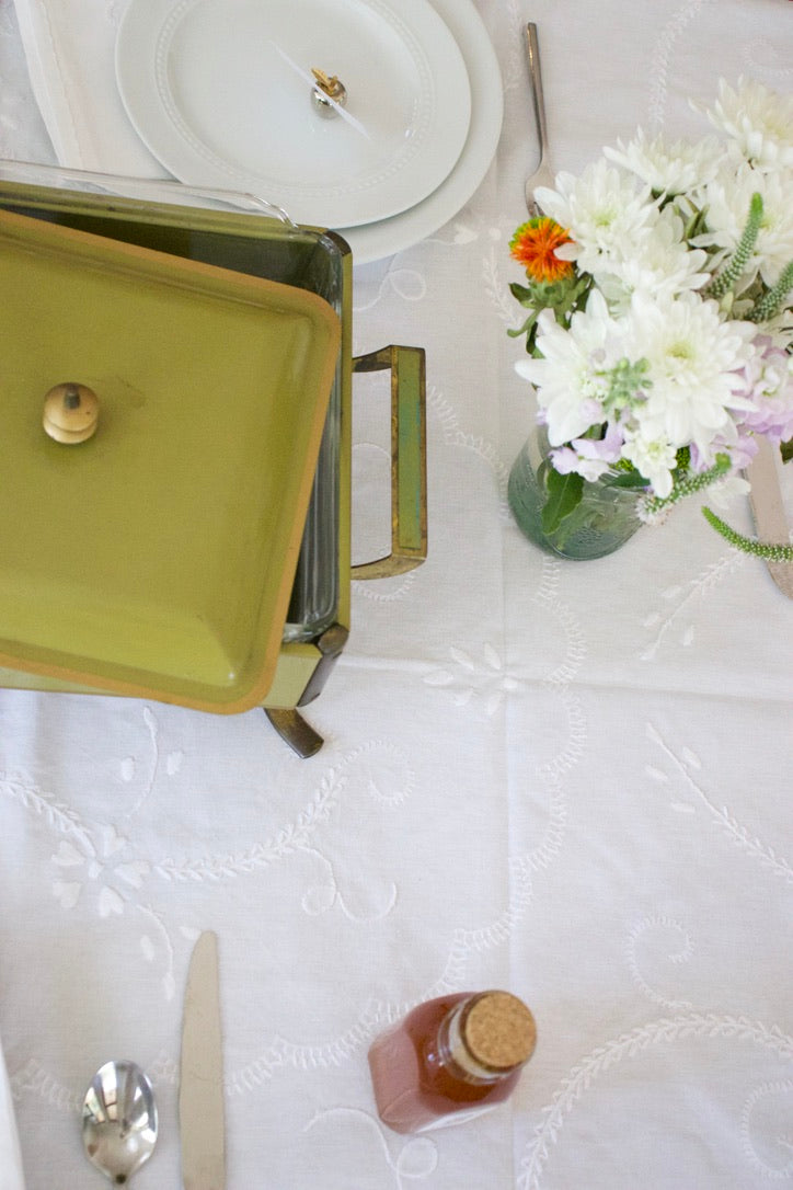 Mid-Century Modern Olive Chafing Dish