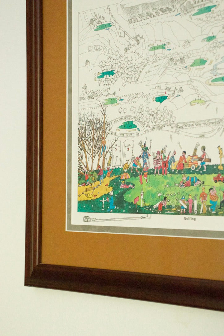 1980's Bruce Johnson Golfing Print