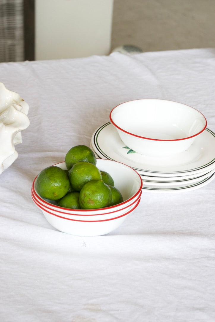 Red Rim Spring Bowls