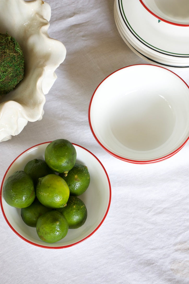 Red Rim Spring Bowls