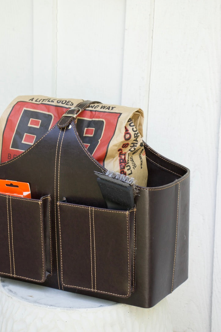 Leather Grill & Garden Tote