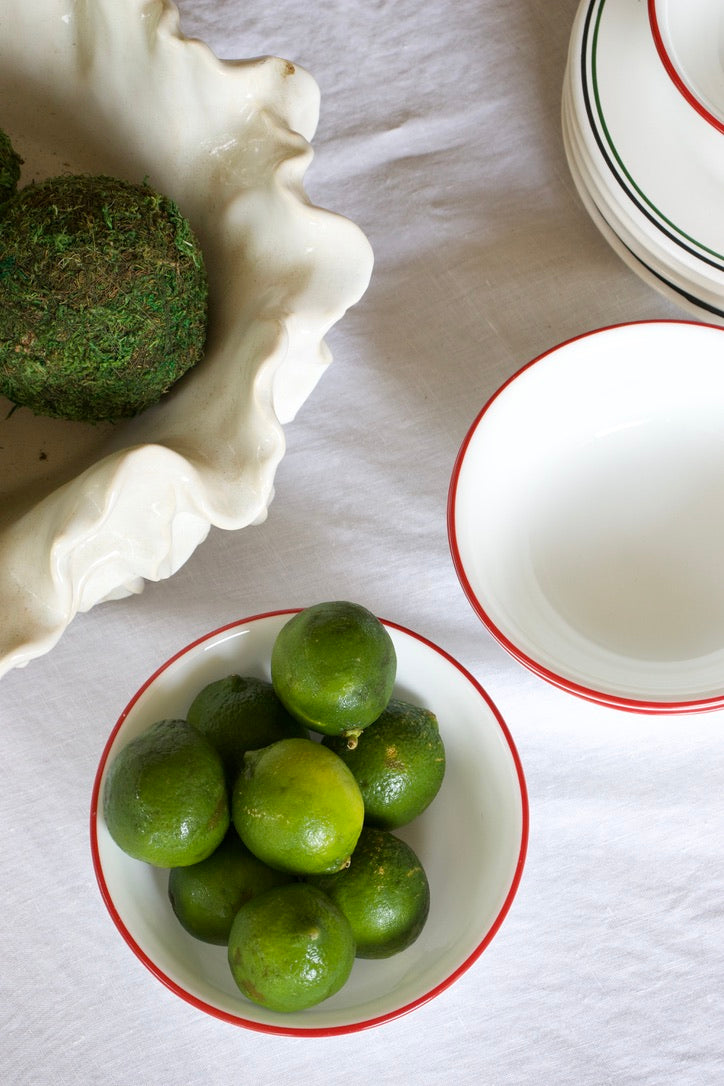Red Rim Spring Bowls