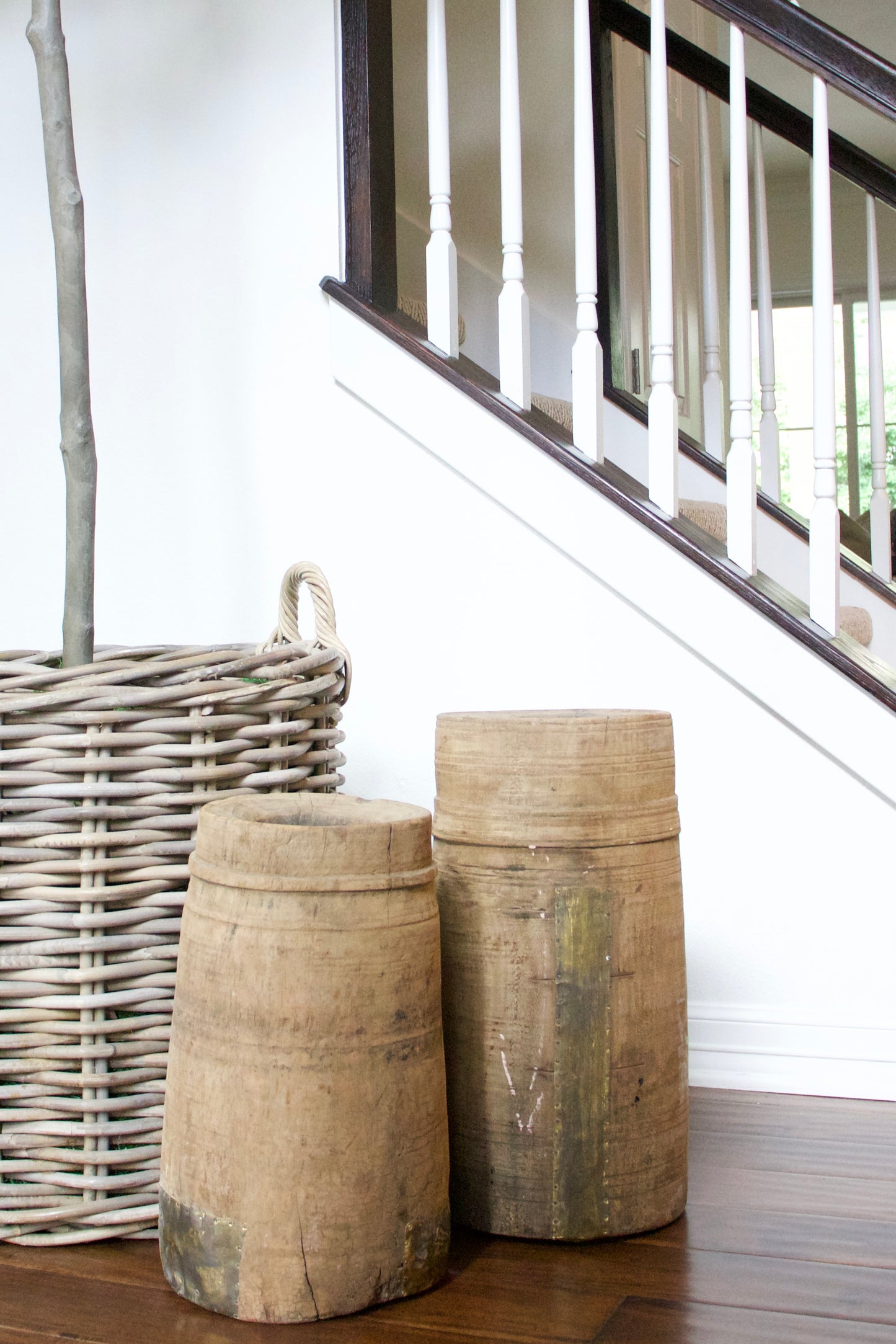 Antique Indian Wood Butter Pots