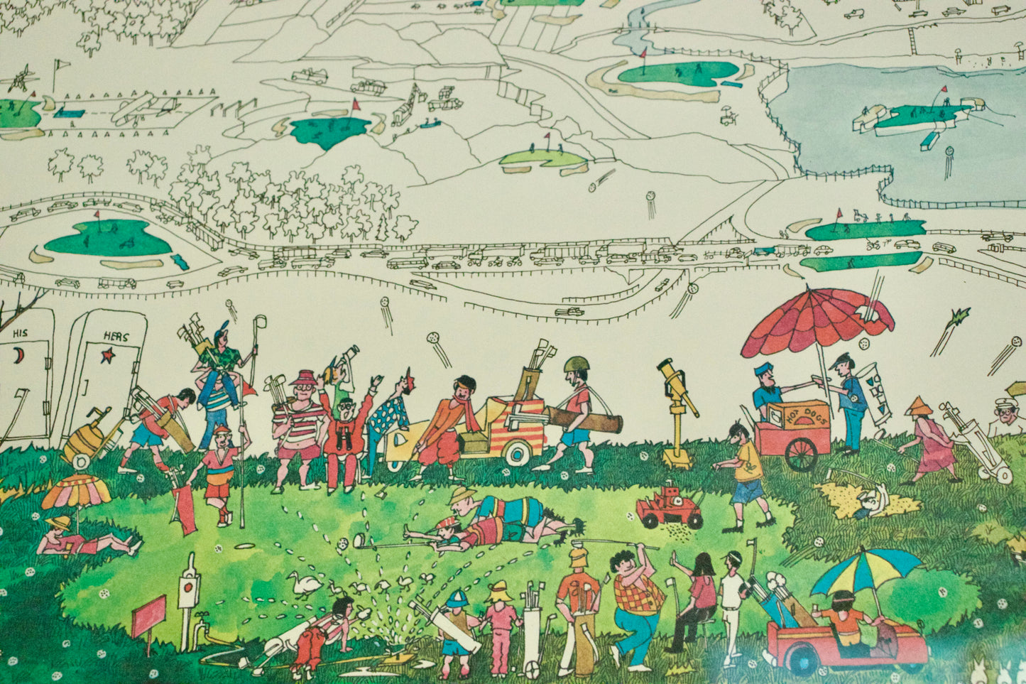 1980's Bruce Johnson Golfing Print