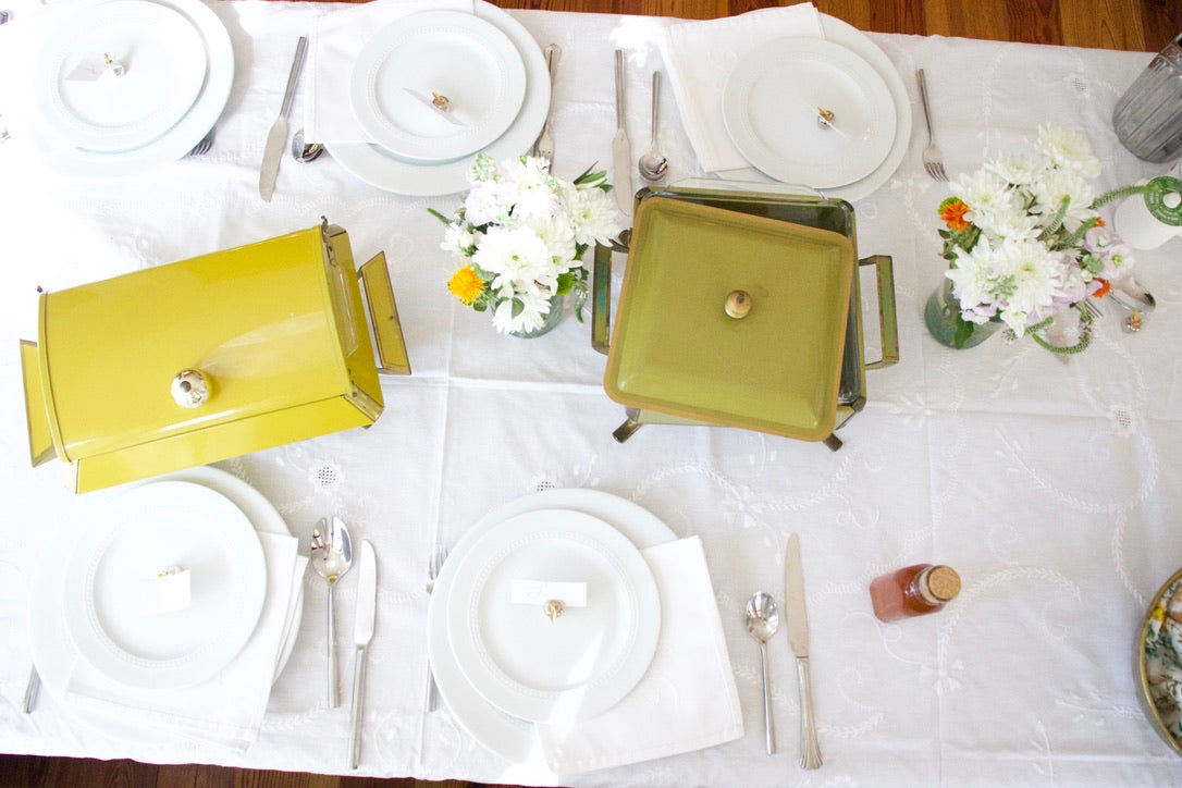 Mid-Century Modern Olive Chafing Dish