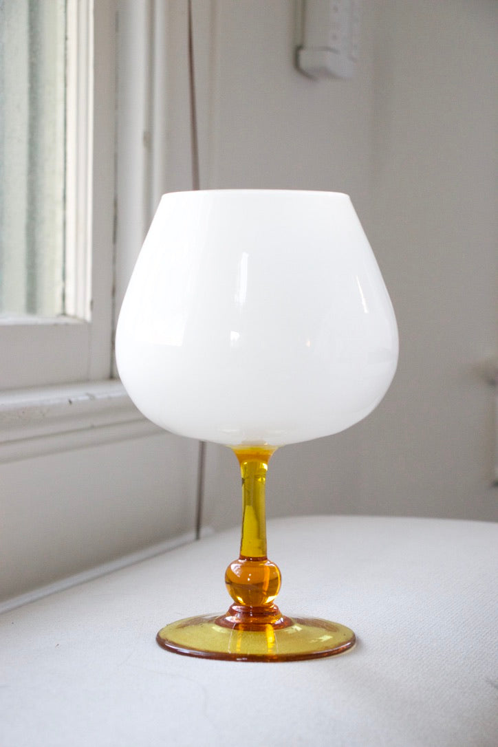 Empoli Verre Milk Glass Chalice