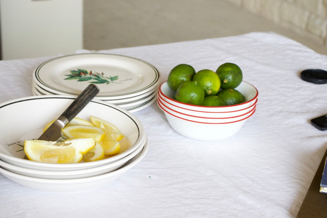 Red Rim Spring Bowls