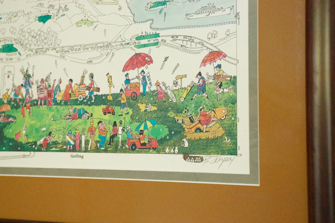 1980's Bruce Johnson Golfing Print