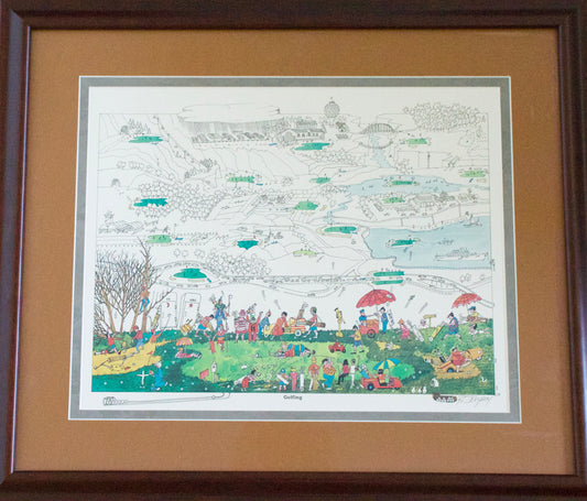 1980's Bruce Johnson Golfing Print